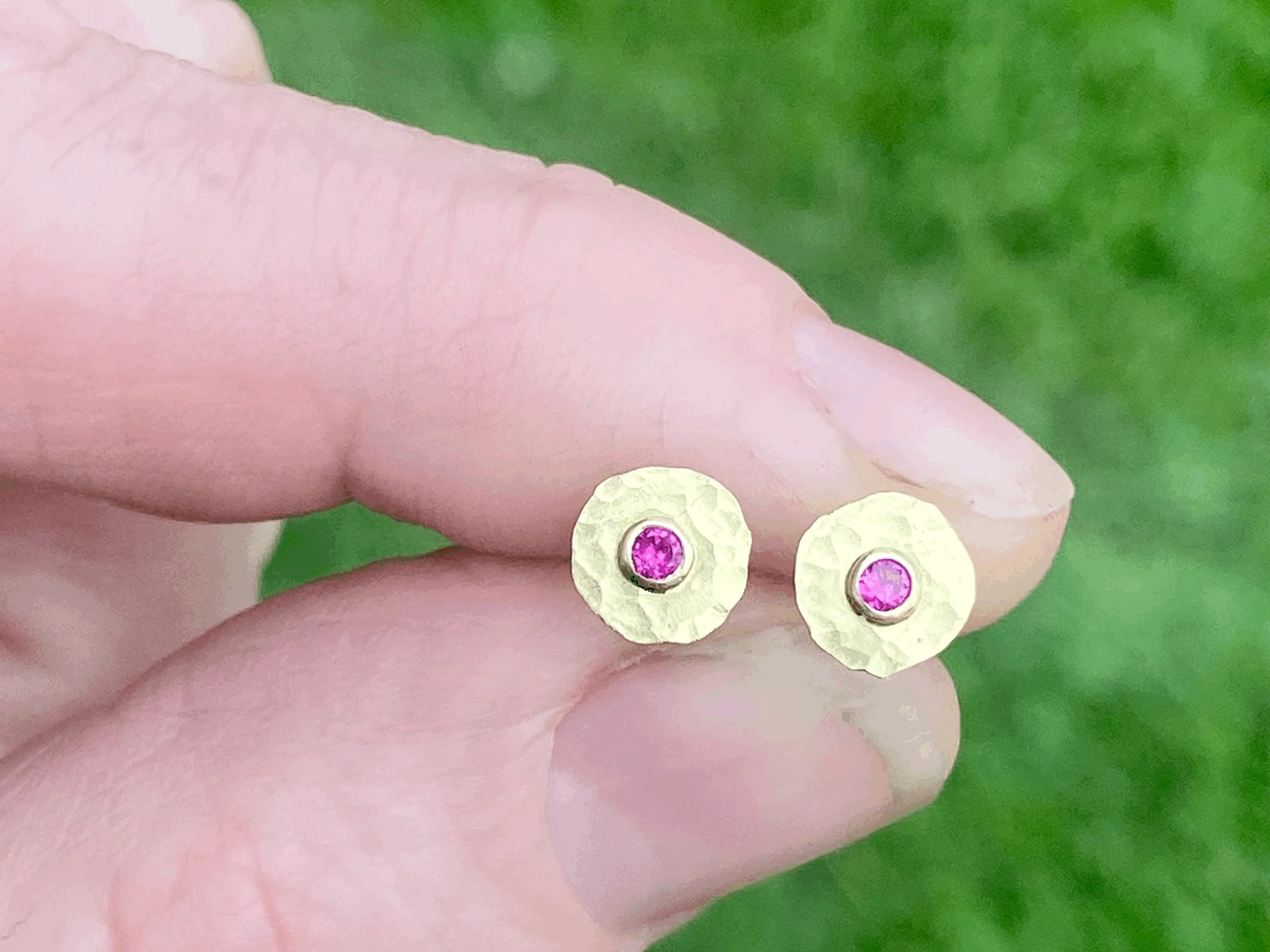 Small Flamingo Pink Smush Earrings