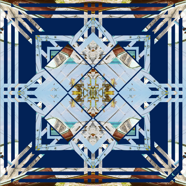 sea sage ships silk scarf