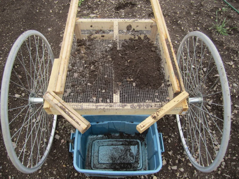 sifter with debris