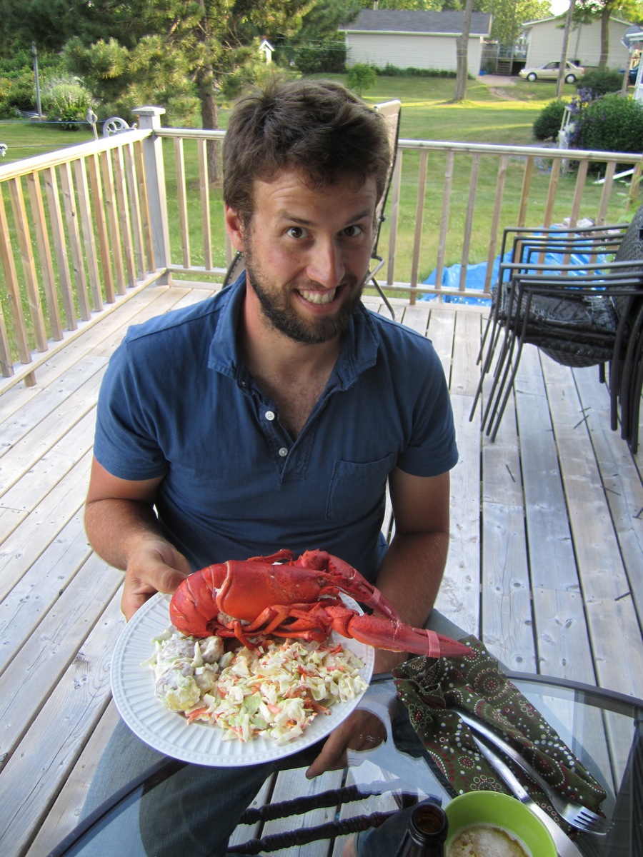 Jordan Marr with dinner