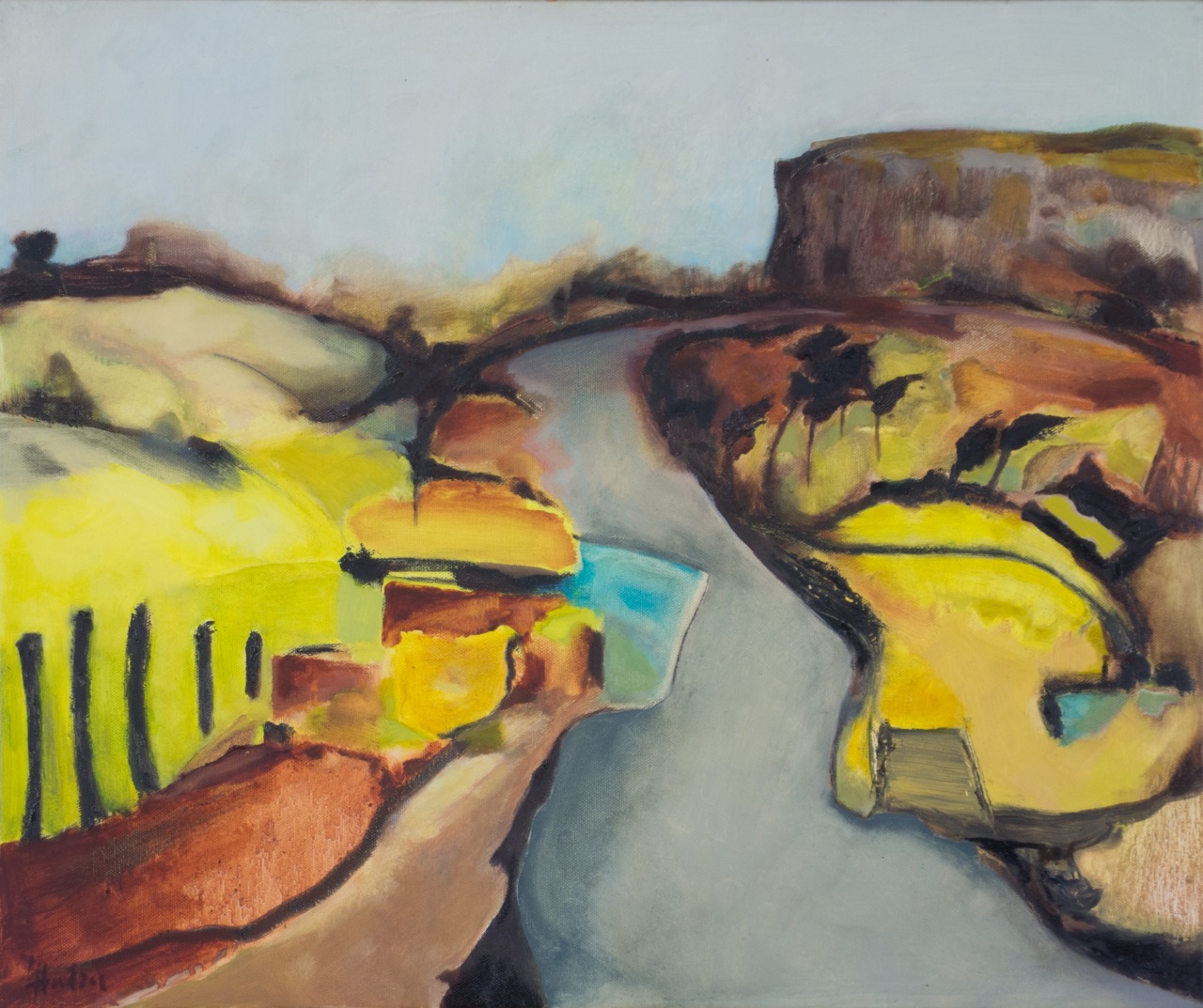 Coast Road, Widemouth Bay [55x46cm] oil on canvas  Laura Hudson 2013