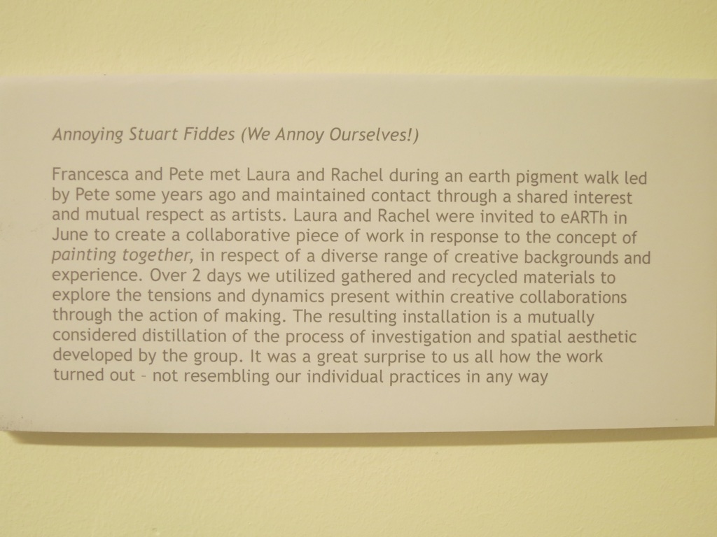 Photograph Stuart Fiddes White Moose Gallery text by Pete Ward and Francesca Owen.