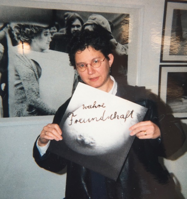 B Ruby Rich - circa 1997 at a Valie Export Exhibition. i took this photo at while attending Feminale Film Festival in Köln.
