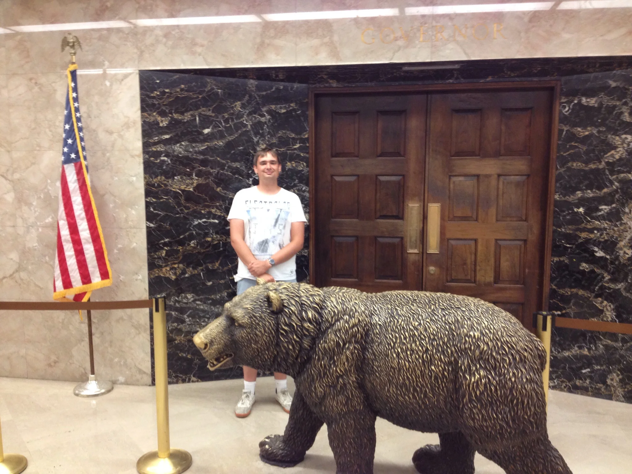 Me and a bear outside the Governor's office