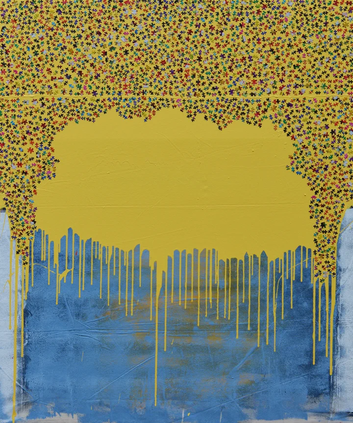 three puzzles yellow middle