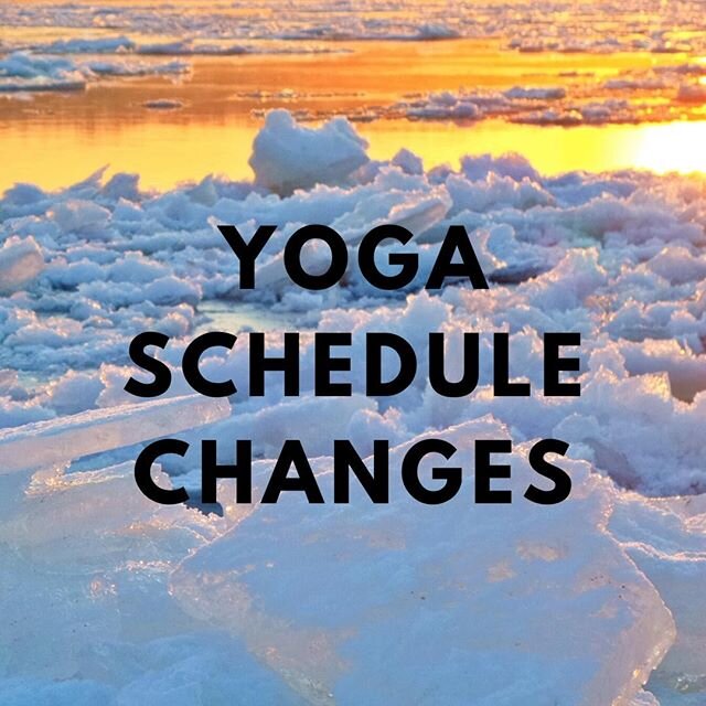 Yoga Schedule Changes 🌲☀
- Sub this Sunday 12/29
- NO CLASS Sunday January 12 (due to ski races) - NO CLASS Sunday January 26 (due to ski races)