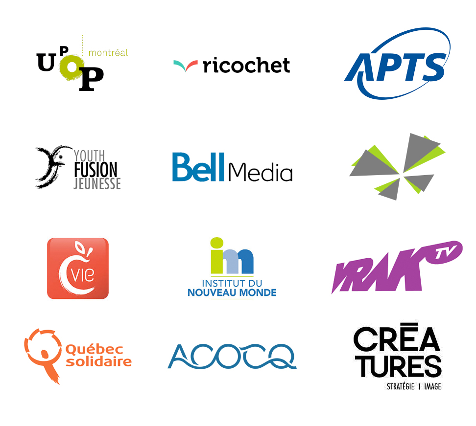 Finalement, voici les organismes et entreprises pour lesquels j'ai réalisé des vidéo en 2014.