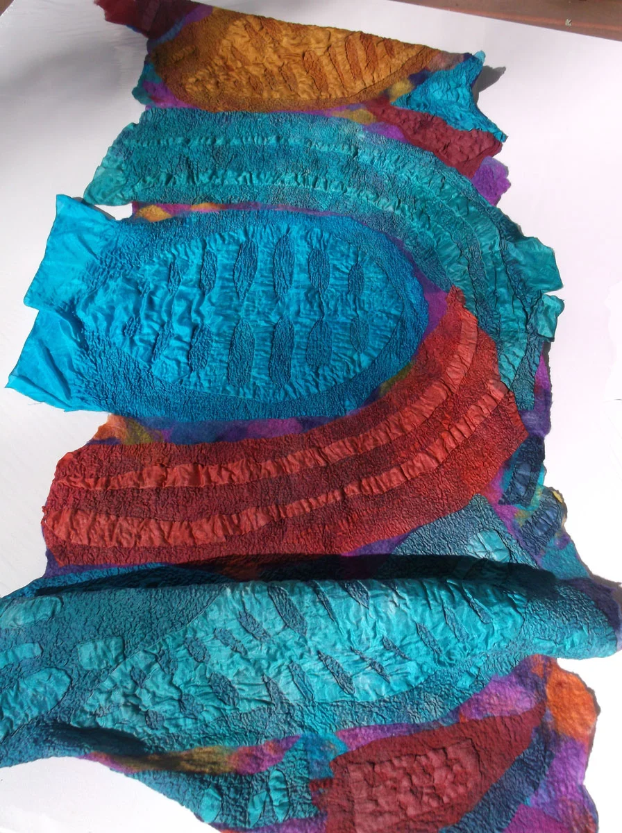16. Nuno Felted shawl, Turquoise.