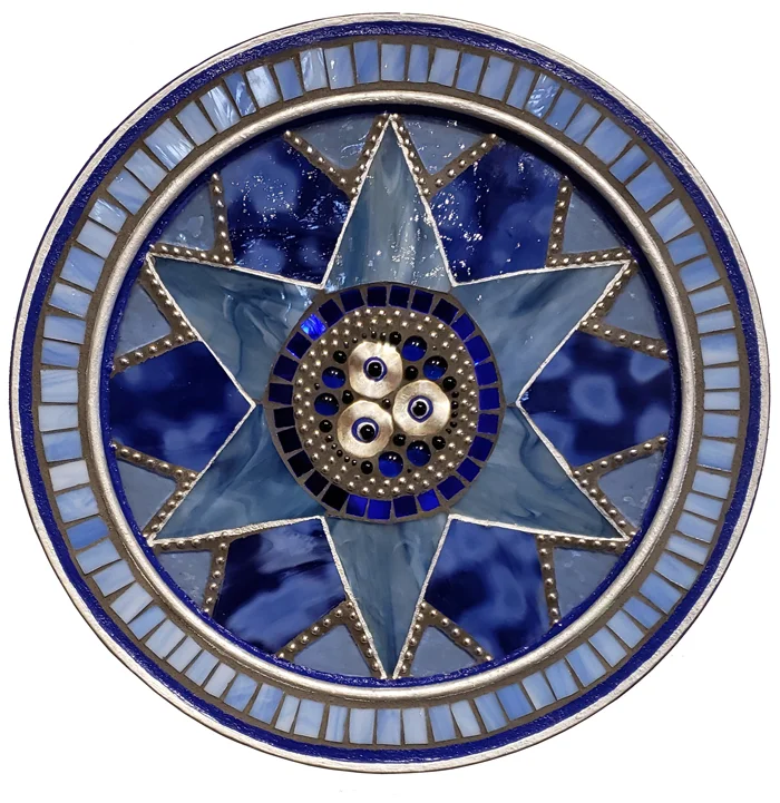 "Round Floral In Blue".