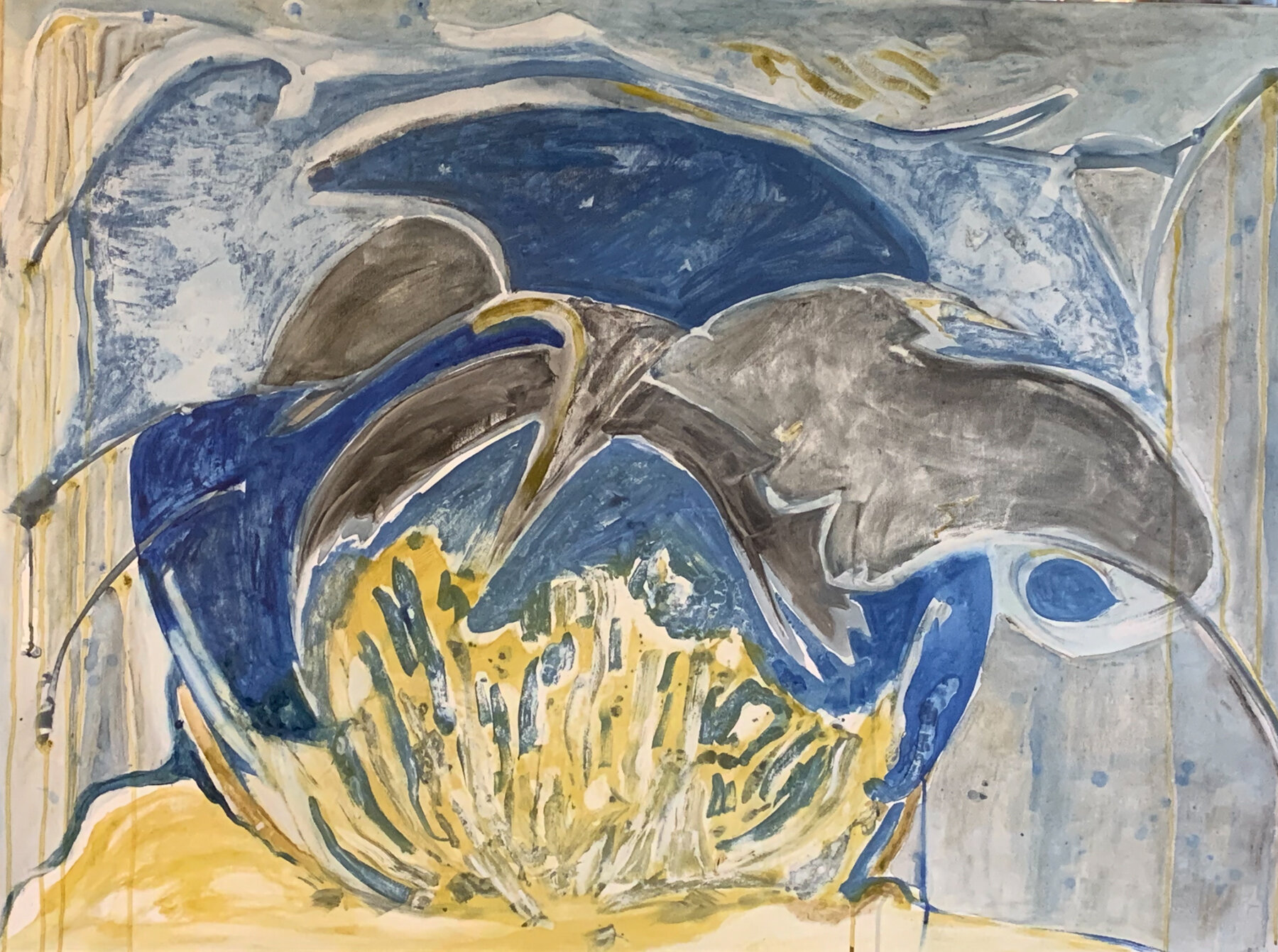 "The Curtains Are Set". Water Soluble Oils