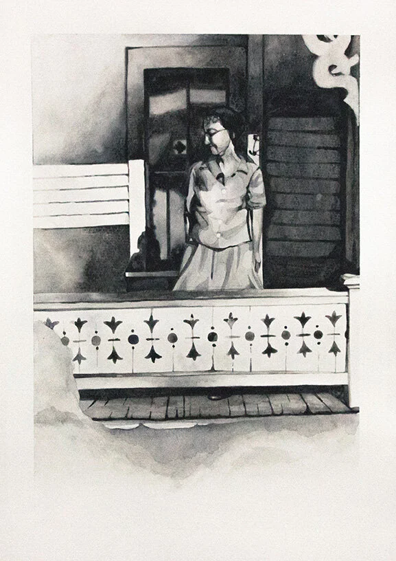 Profile, watercolor, 14"x11"