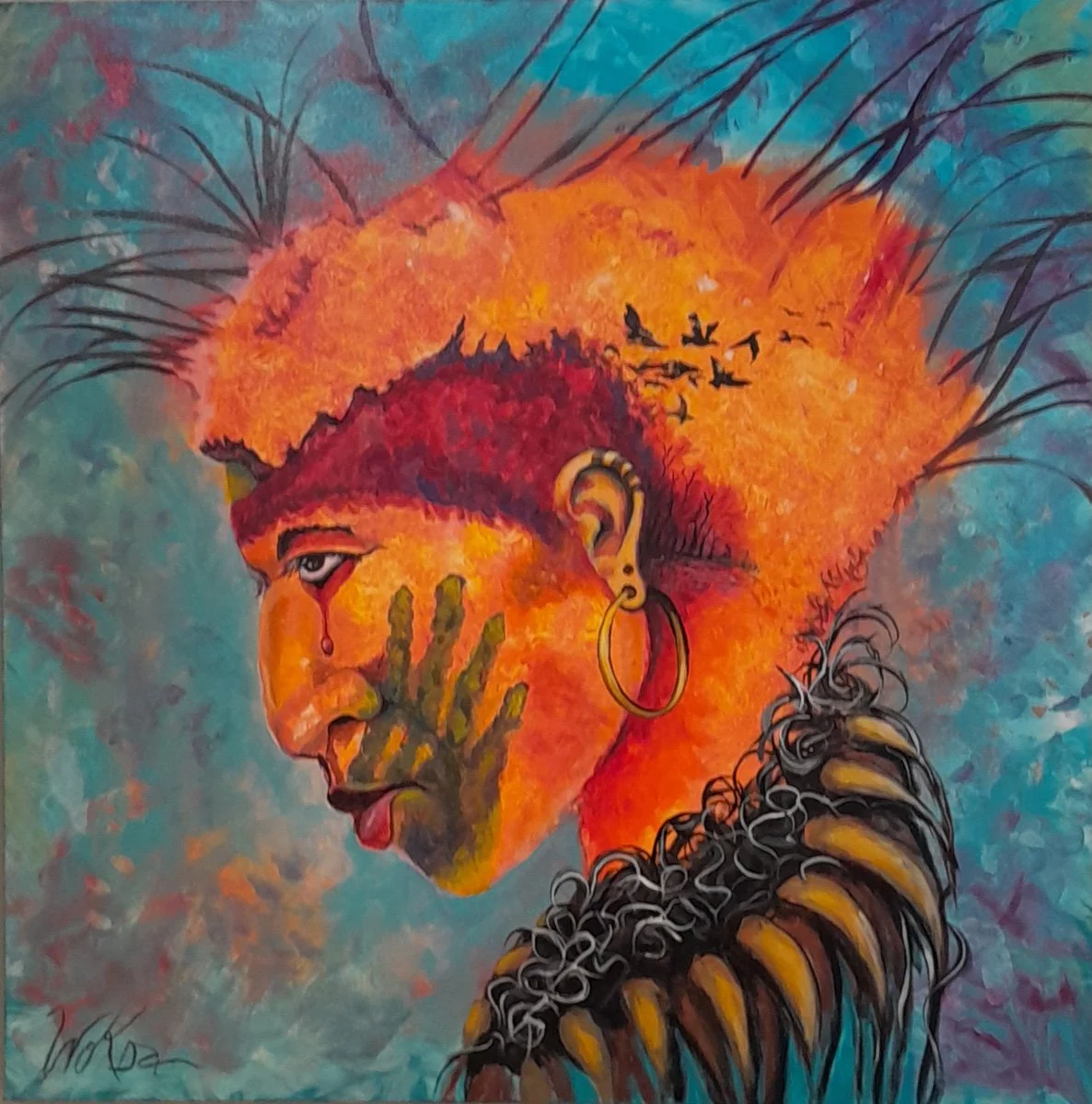 Native, acrylic on canvas, 36" x  36"