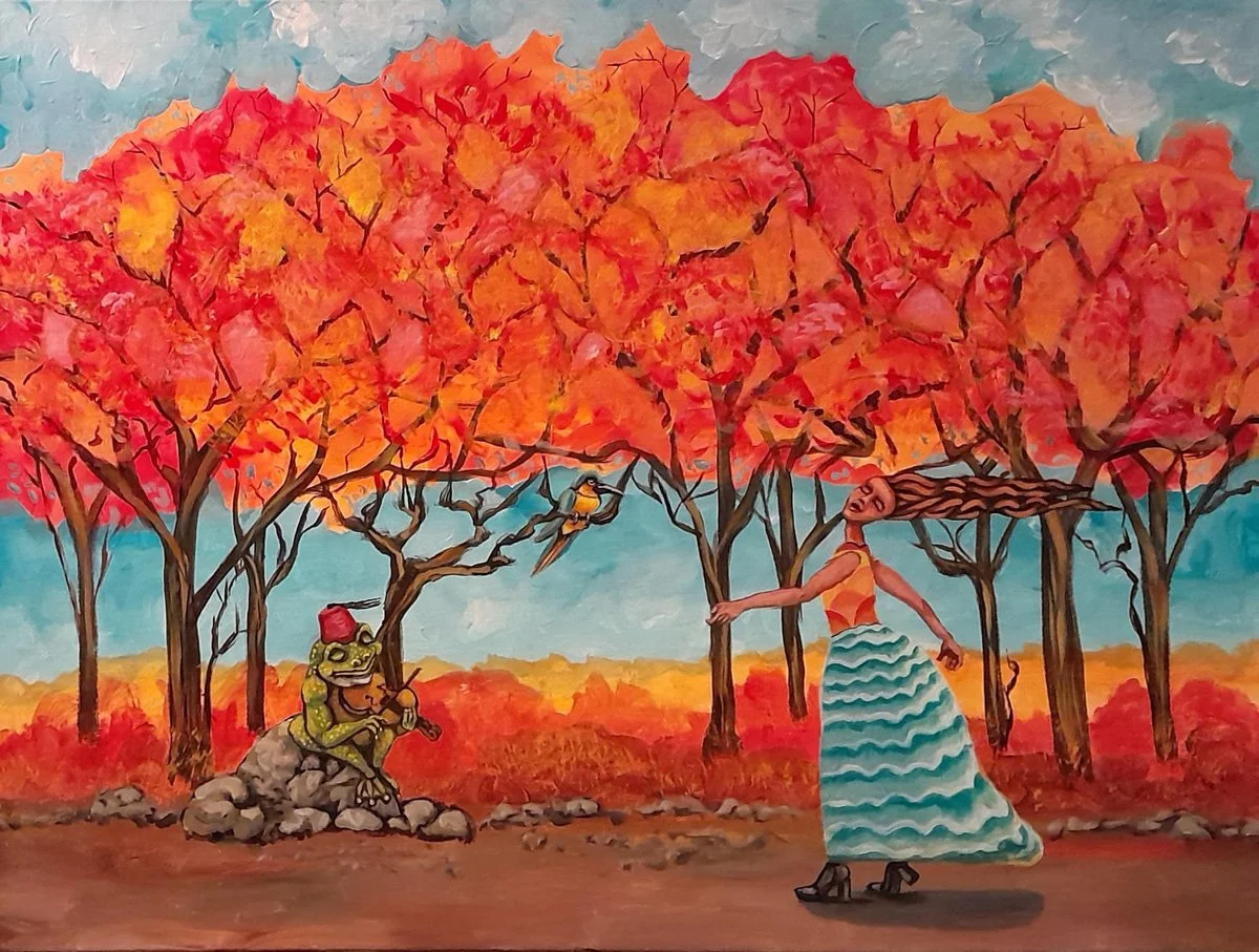 Carlotta Dances, acrylic on canvas, 16 ' x 20"