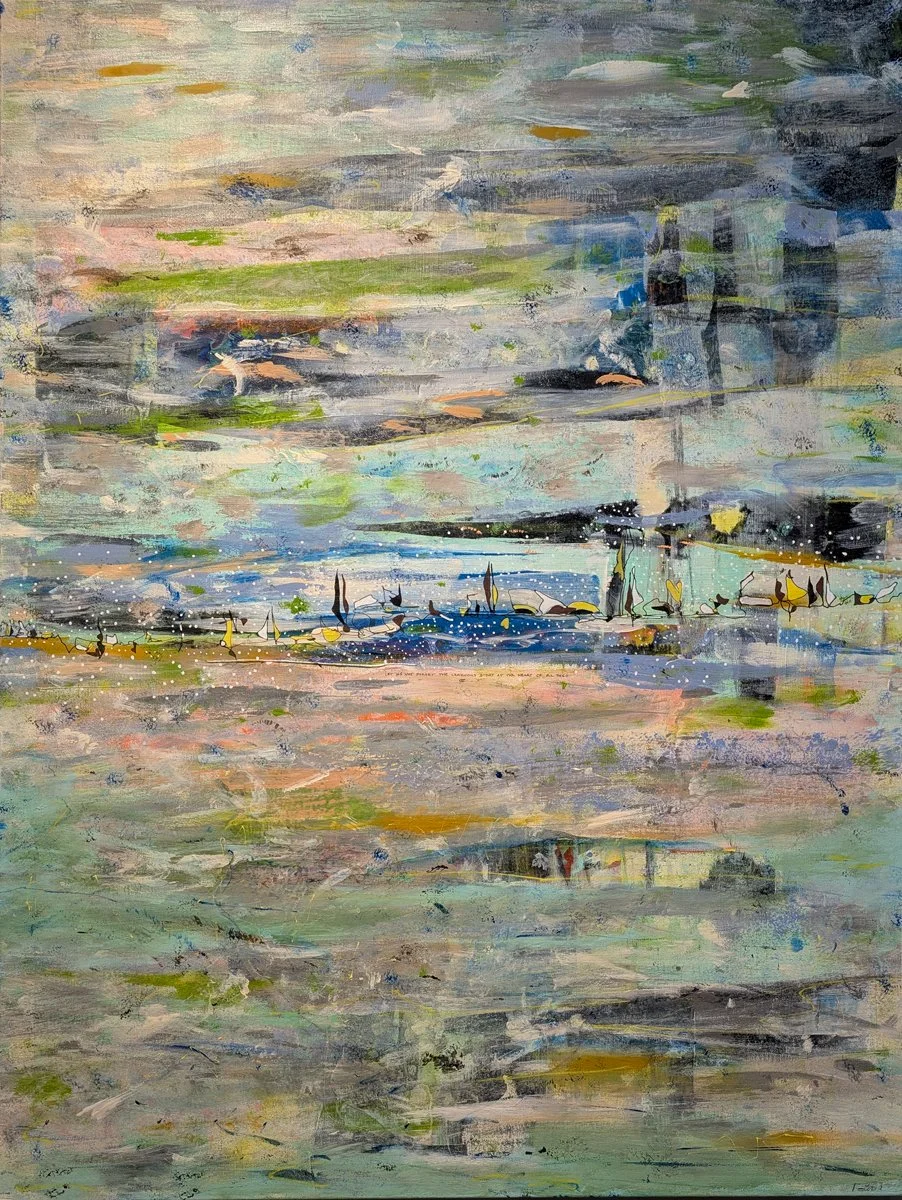 Luminous, acrylic and ink, 36" x 48".