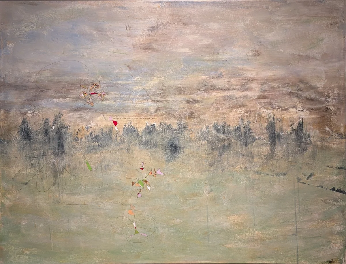 The Wires, acrylic & ink, 36" x 48".
