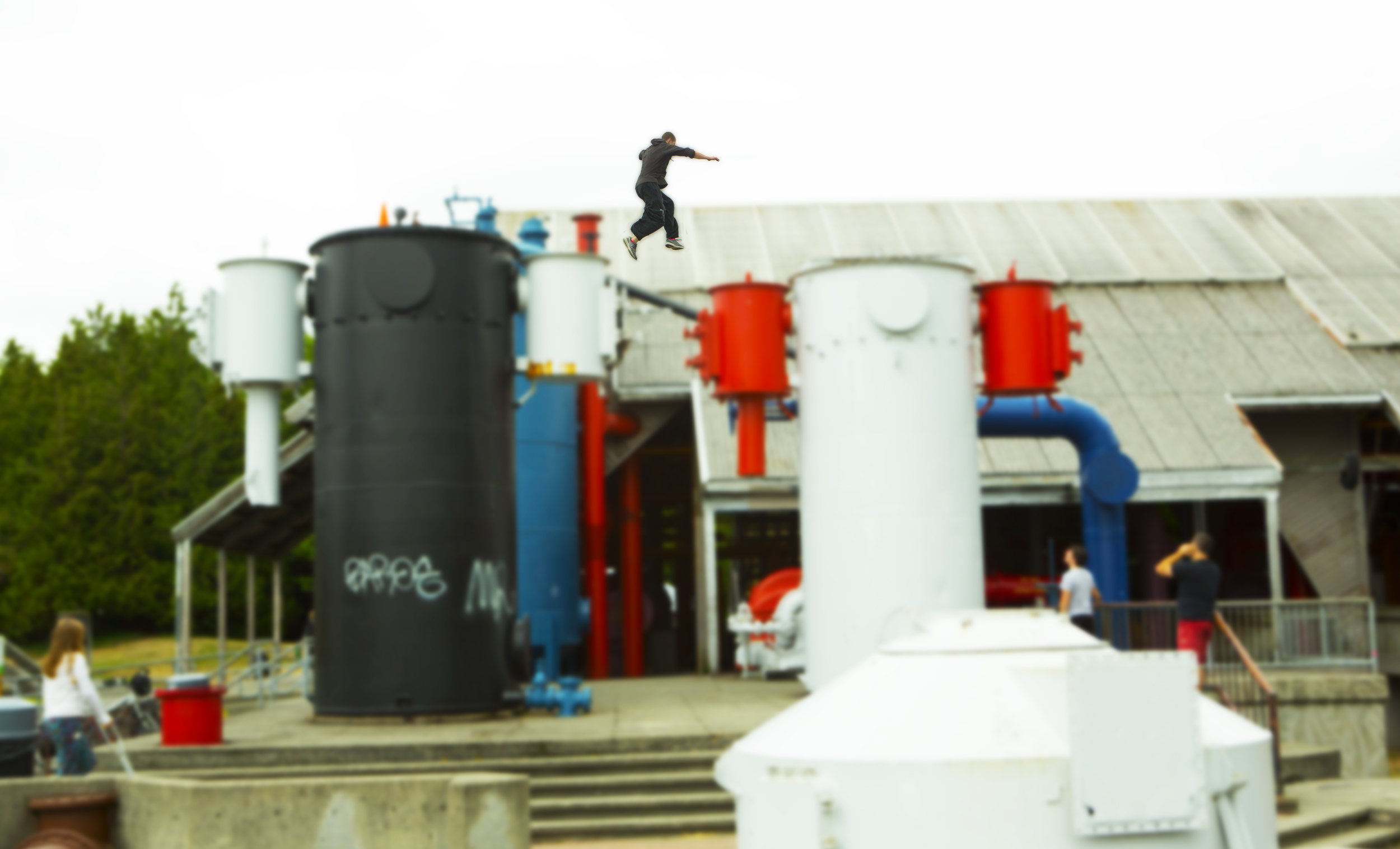 Free Runner at Gas Works Park in Seattle, WA