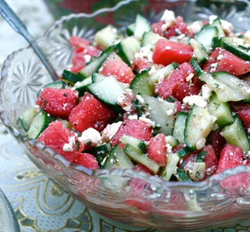 Watermelon, Cucumber & Feta Summer Salad