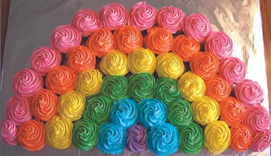 Gluten Free Rainbow Pride Cupcakes 