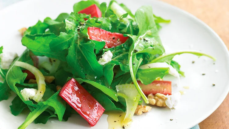 Rhubarb Spinach Salad
