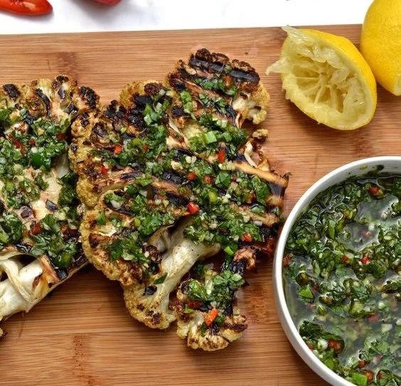BBQ Cauliflower Steaks with Chimichurri