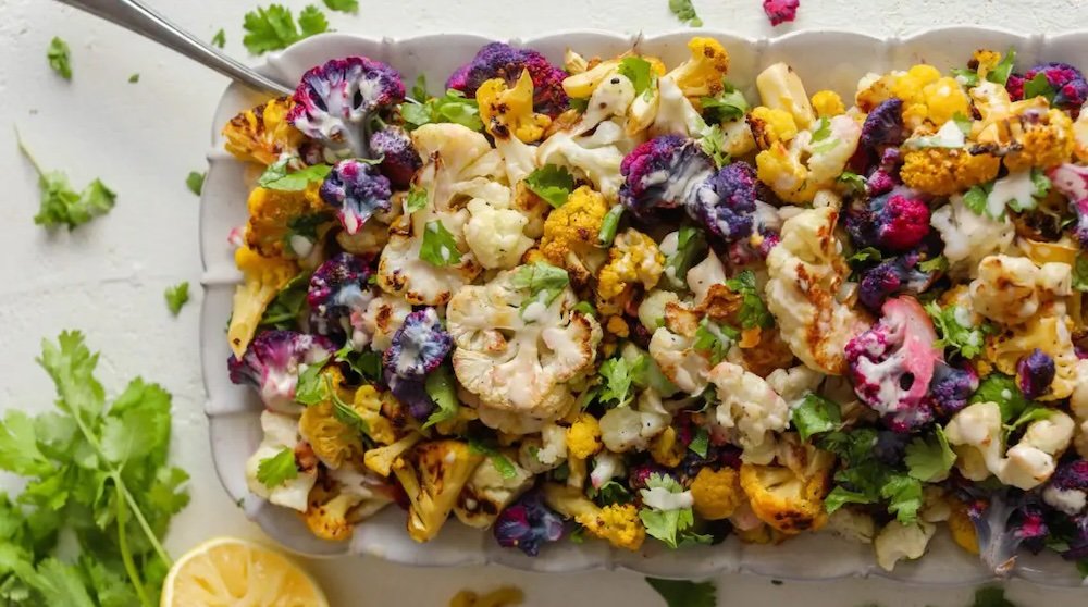 Roasted Rainbow Cauliflower Salad