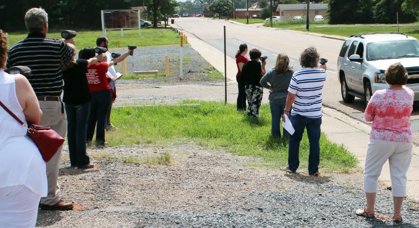 Figure 3: High school teachers use radar guns for math activity