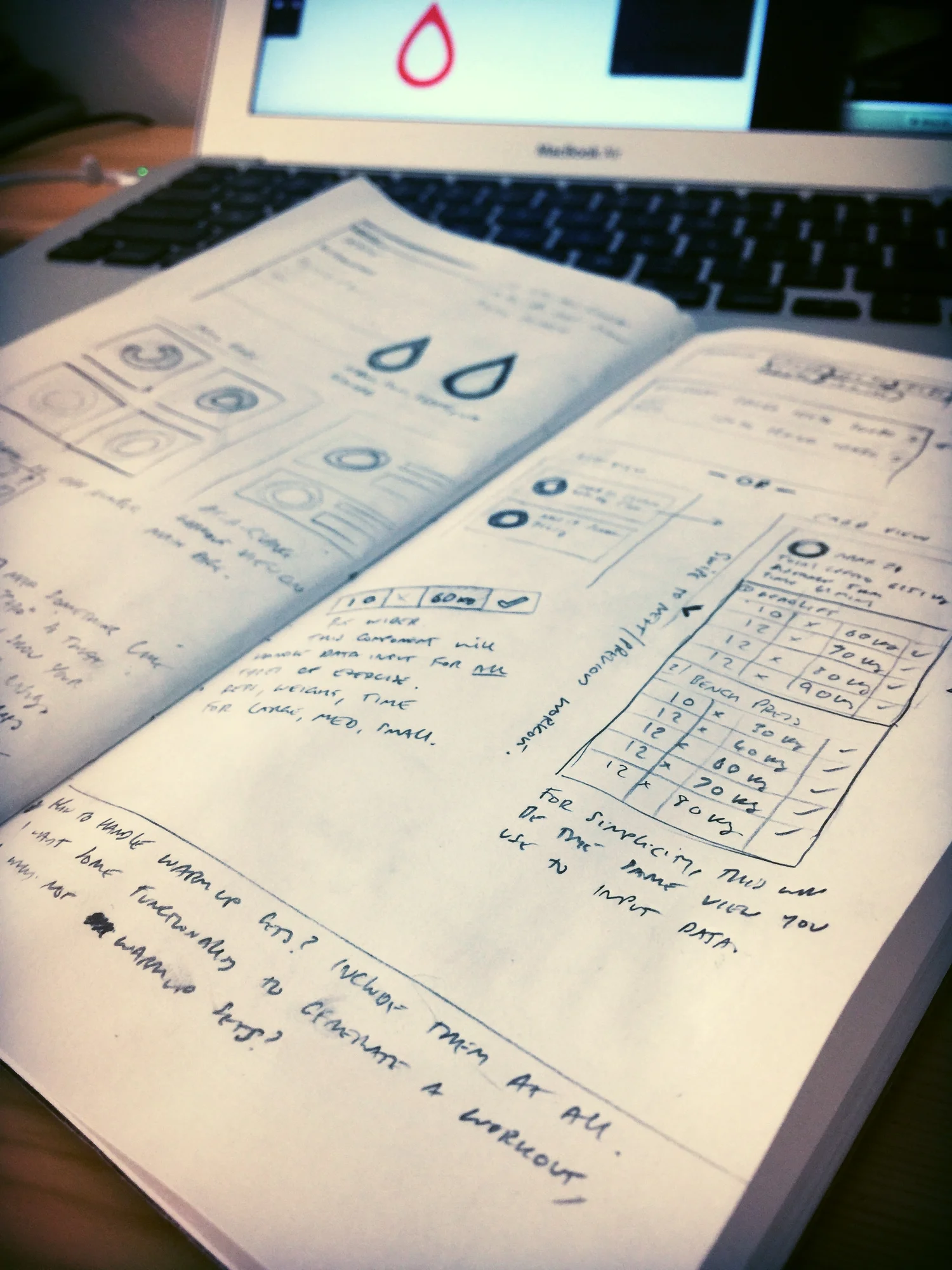 Workout app in progress
