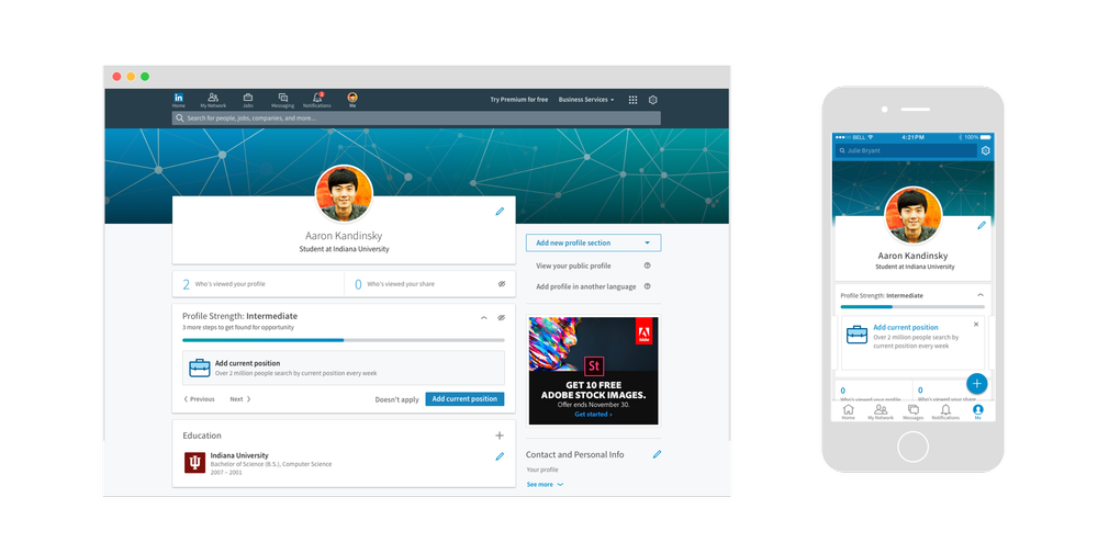 LinkedIn • Profile Completion — sf