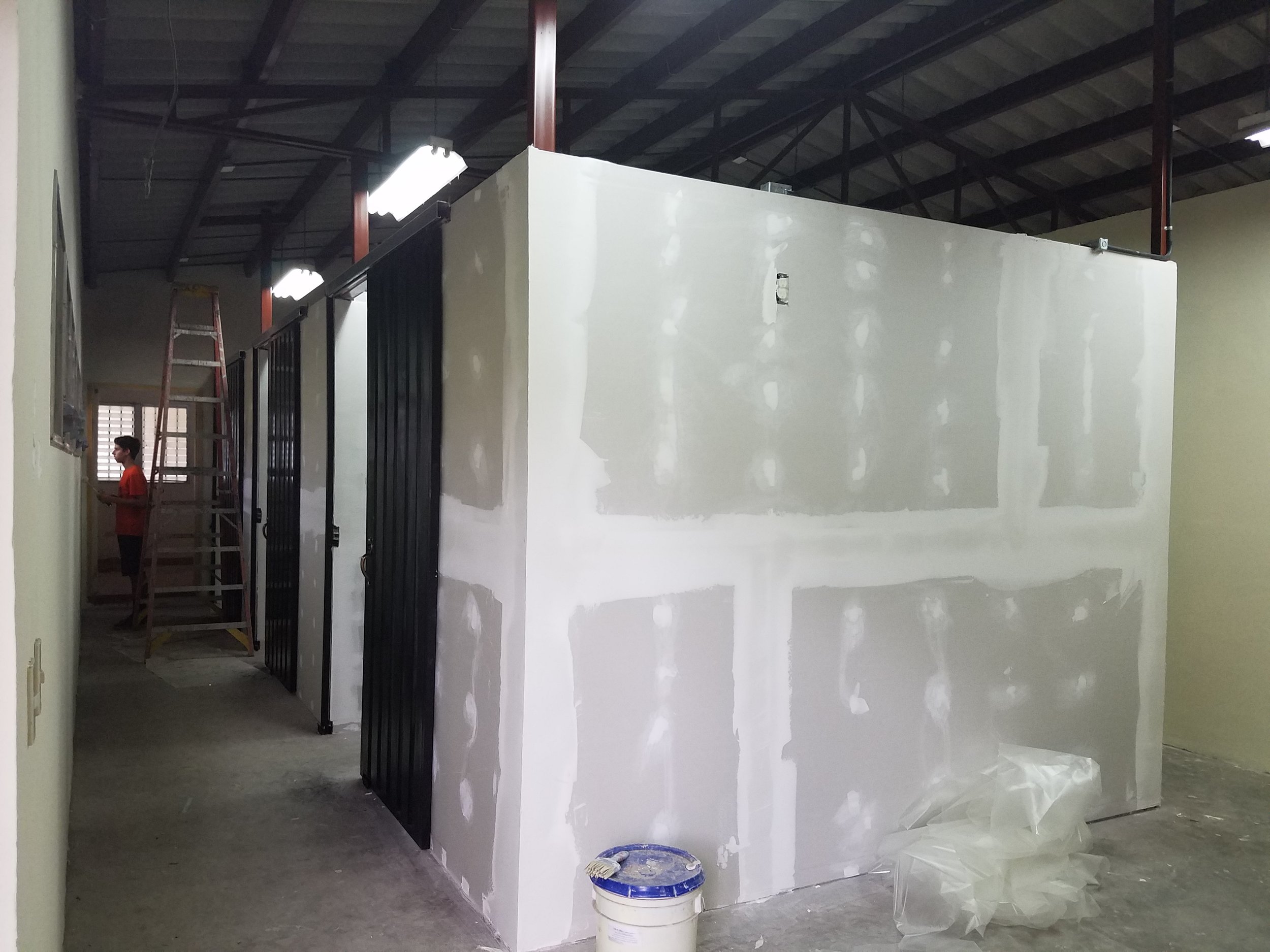  The exam rooms got drywall