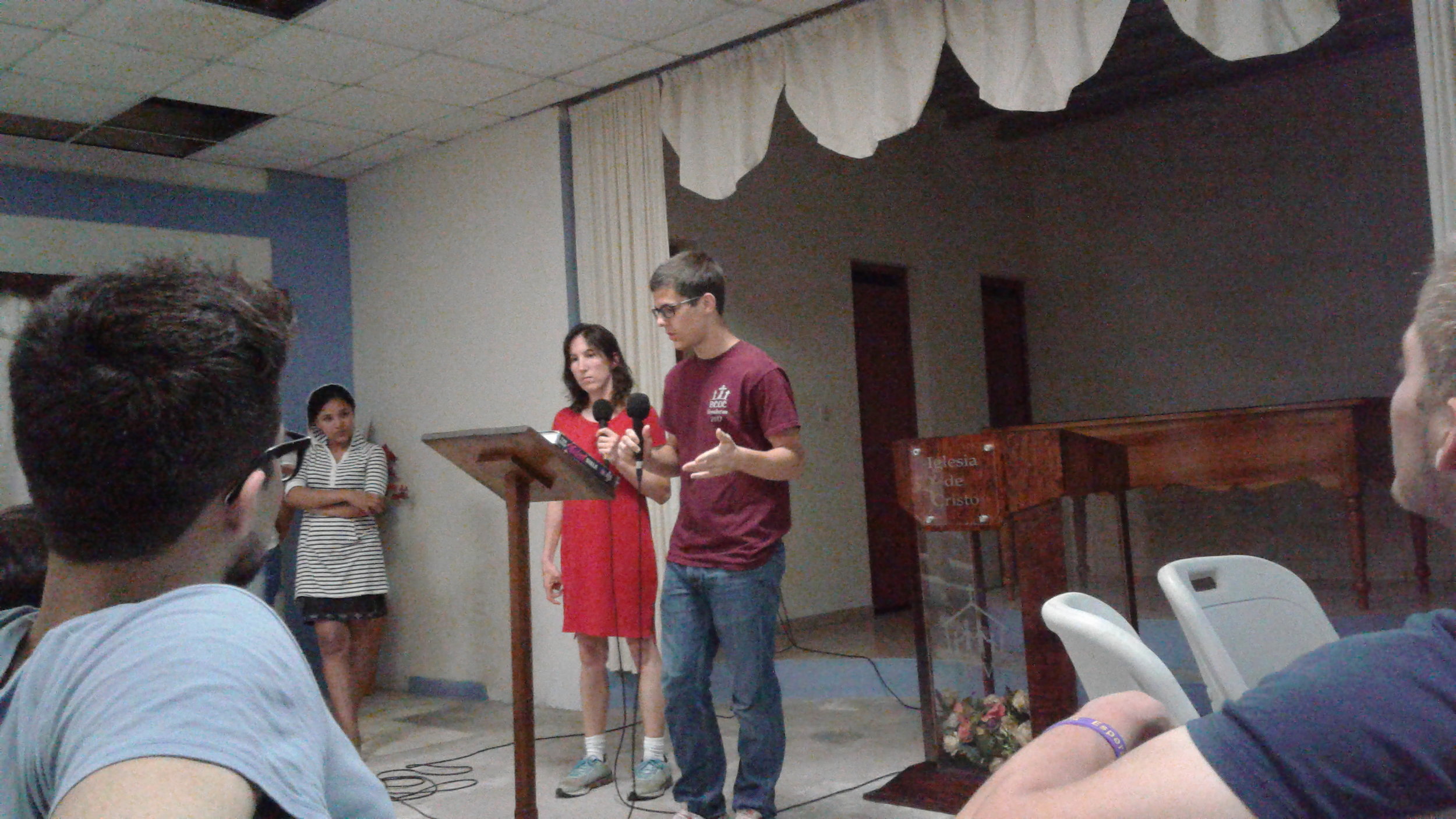Colby and others actually got up in front of the church last night and shared some thoughts, with help from Alicia
