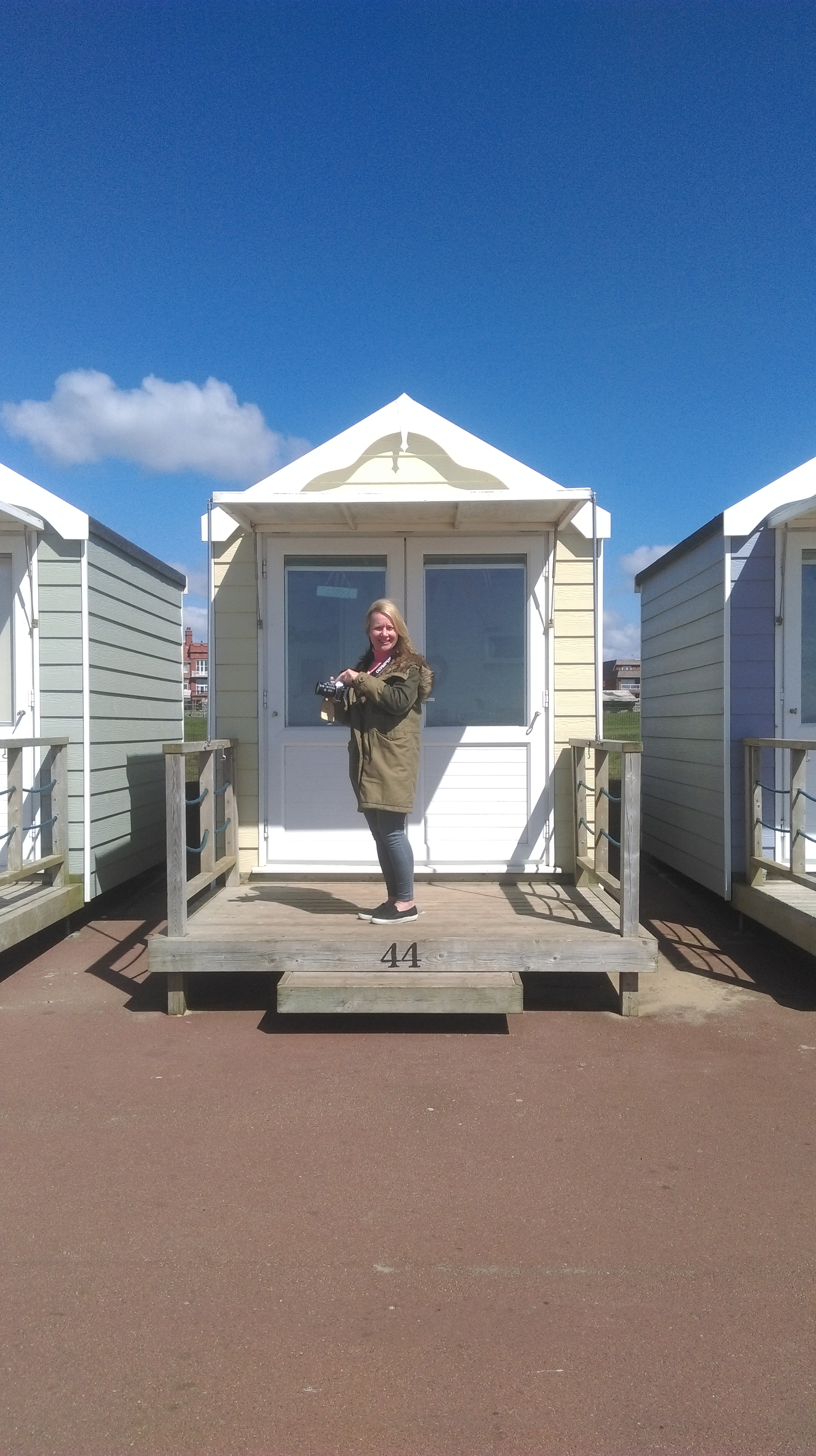 Katya in front of our beach hut