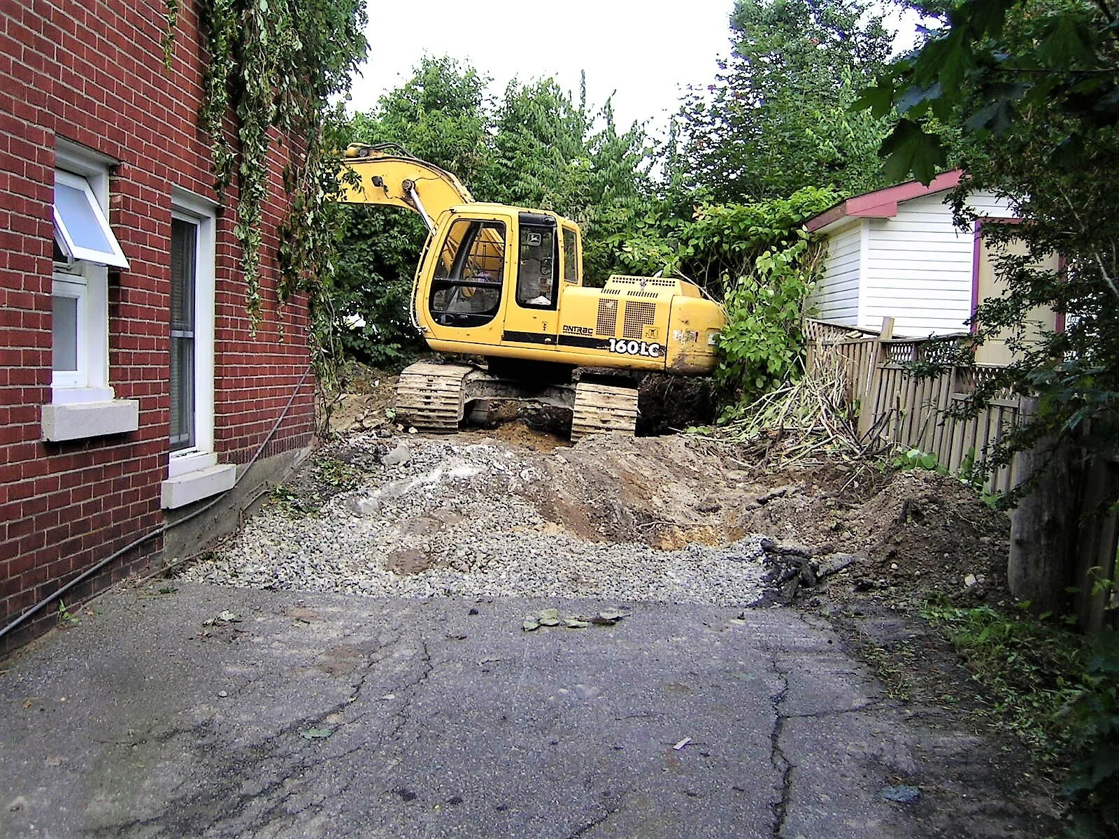 Only 6 inches of clearance going up the driveway. The garage was down in 12 minutes.