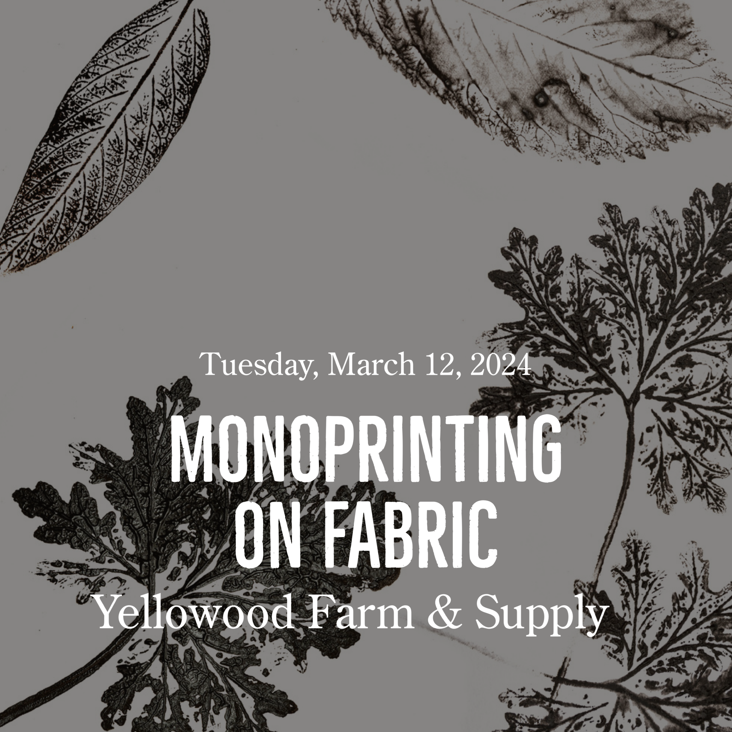Monoprinting on Fabric Workshop
