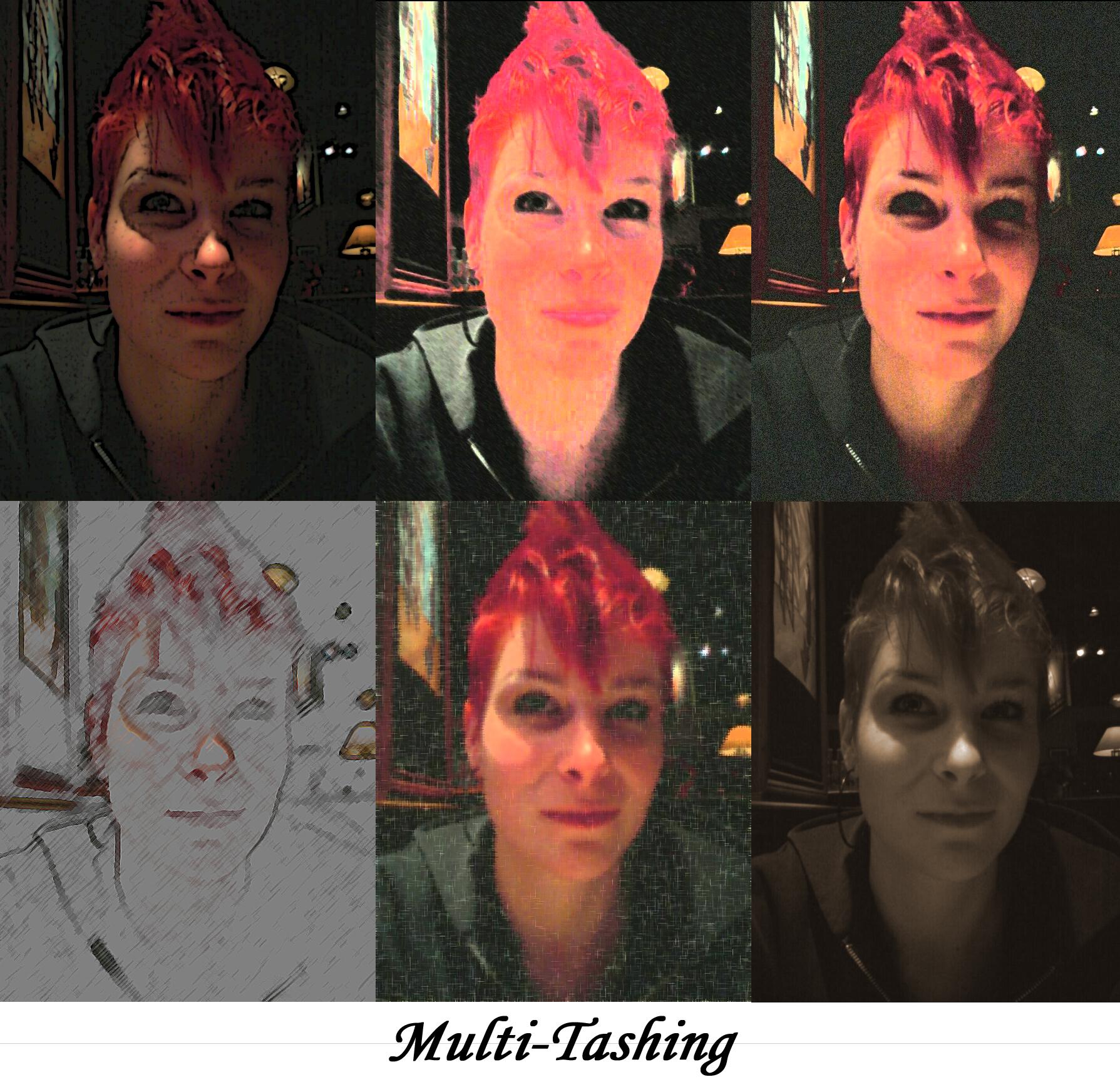 Sometimes, for fun, I'll mess around with Photoshop. This is a portrait I 'shopped a few years ago, featuring my friend, Natasha Arsenault , a very talented actor and writer.