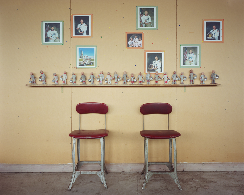 (Astronauts from the Apollo 11 and 17 Missions, School Research Project, Cluj-Napoca, Romania. From the series “Cheating the Moon” © Annabel Elgar)