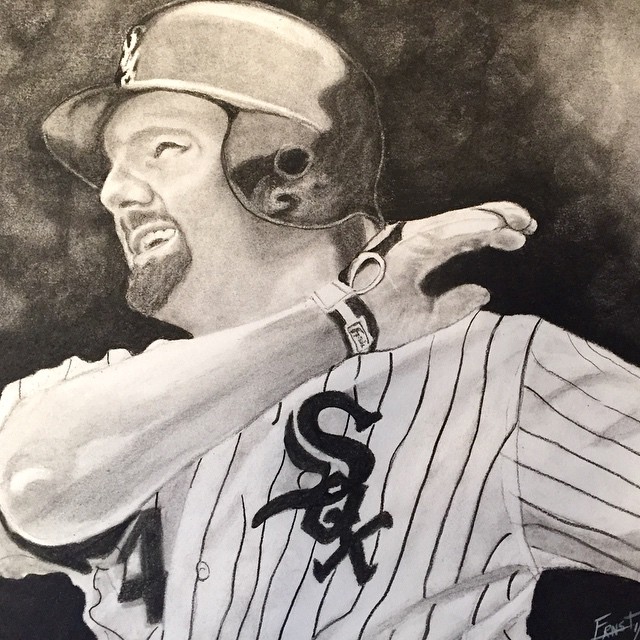 #white-sox, #sox, #chicago, #chicagowhitesox, #paulie, #paulkonerko, #konerko, #pencildrawing, #charcoaldrawing, #charcoalportraits, #celebrityportraits, #art, #fineart, #portraits, #personalportraits
