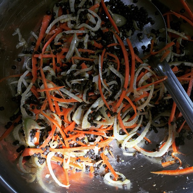 Lentil, carrot &amp; fennel salad.