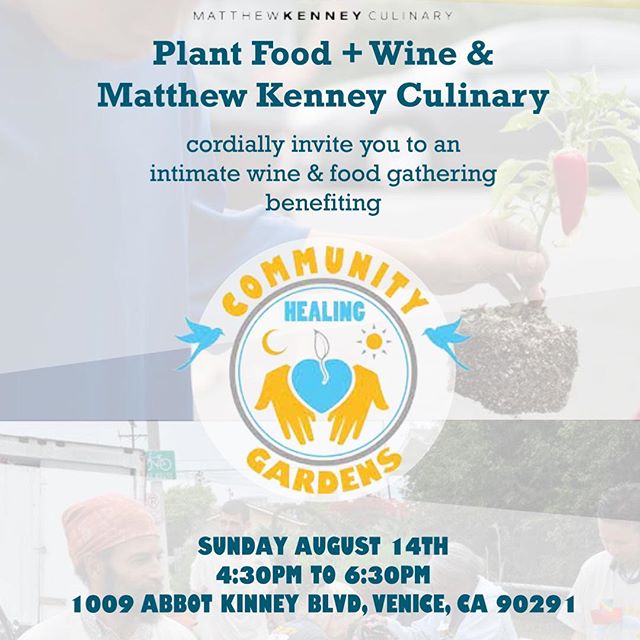 Join us Sunday evening as @communityhealinggardens announces our Venice improvement collaboration project with Dharma Kitchen &amp; David Hertz (@sky_source) ... Helping bring together our community🍃💚