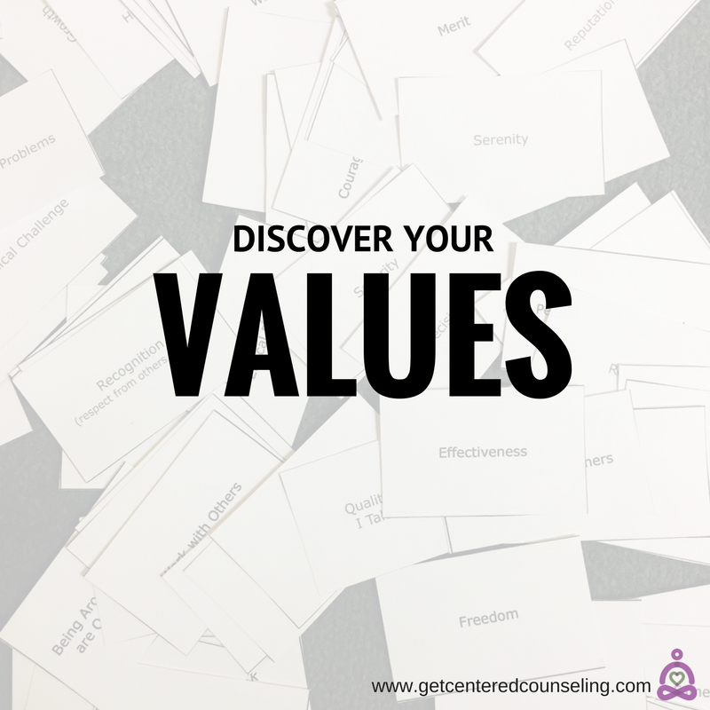 Discovering your values as a part of the therapeutic process