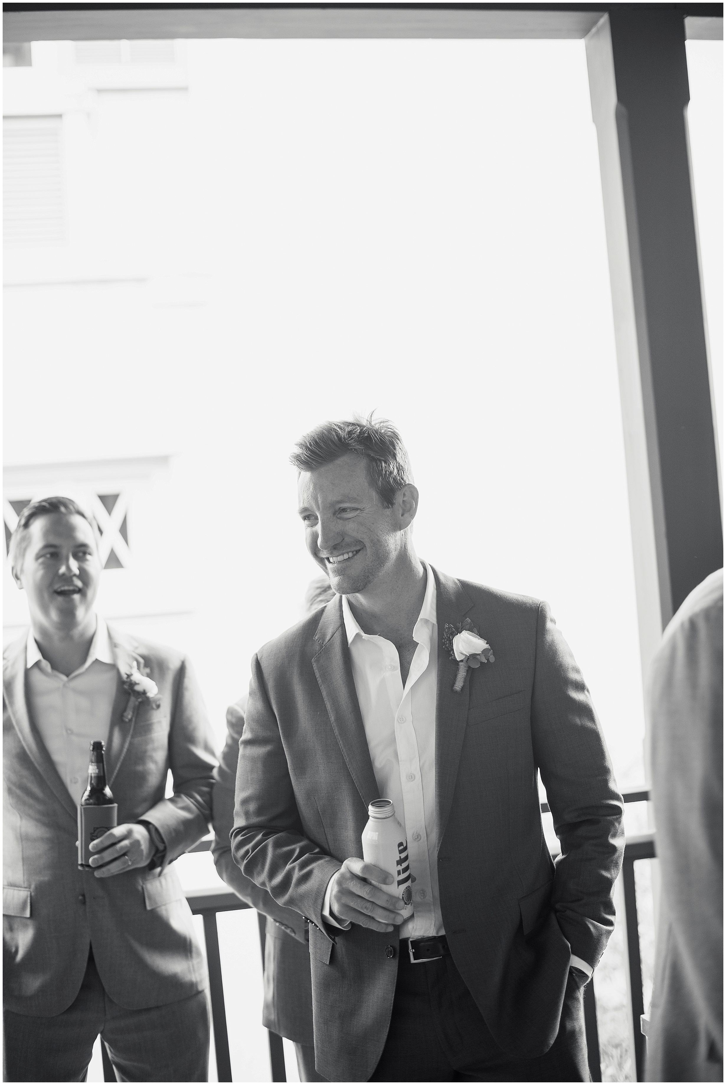 Action shot of the groom in Rosemary Beach, Florida.