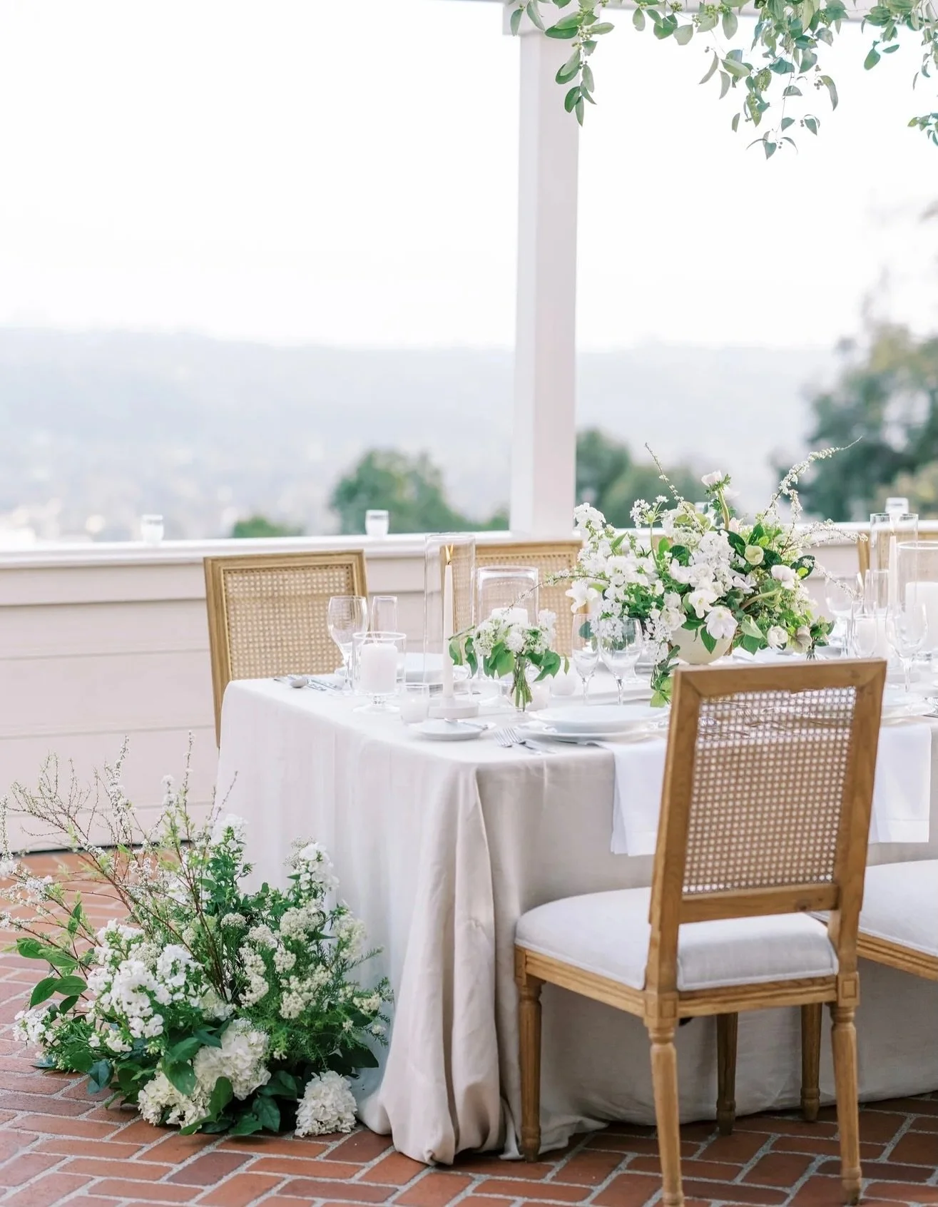 Sweeping downtown Santa Barbara views from the Channel Islands Terrace @elencanto.sb. This space and these views never get old for intimate wedding dinners.