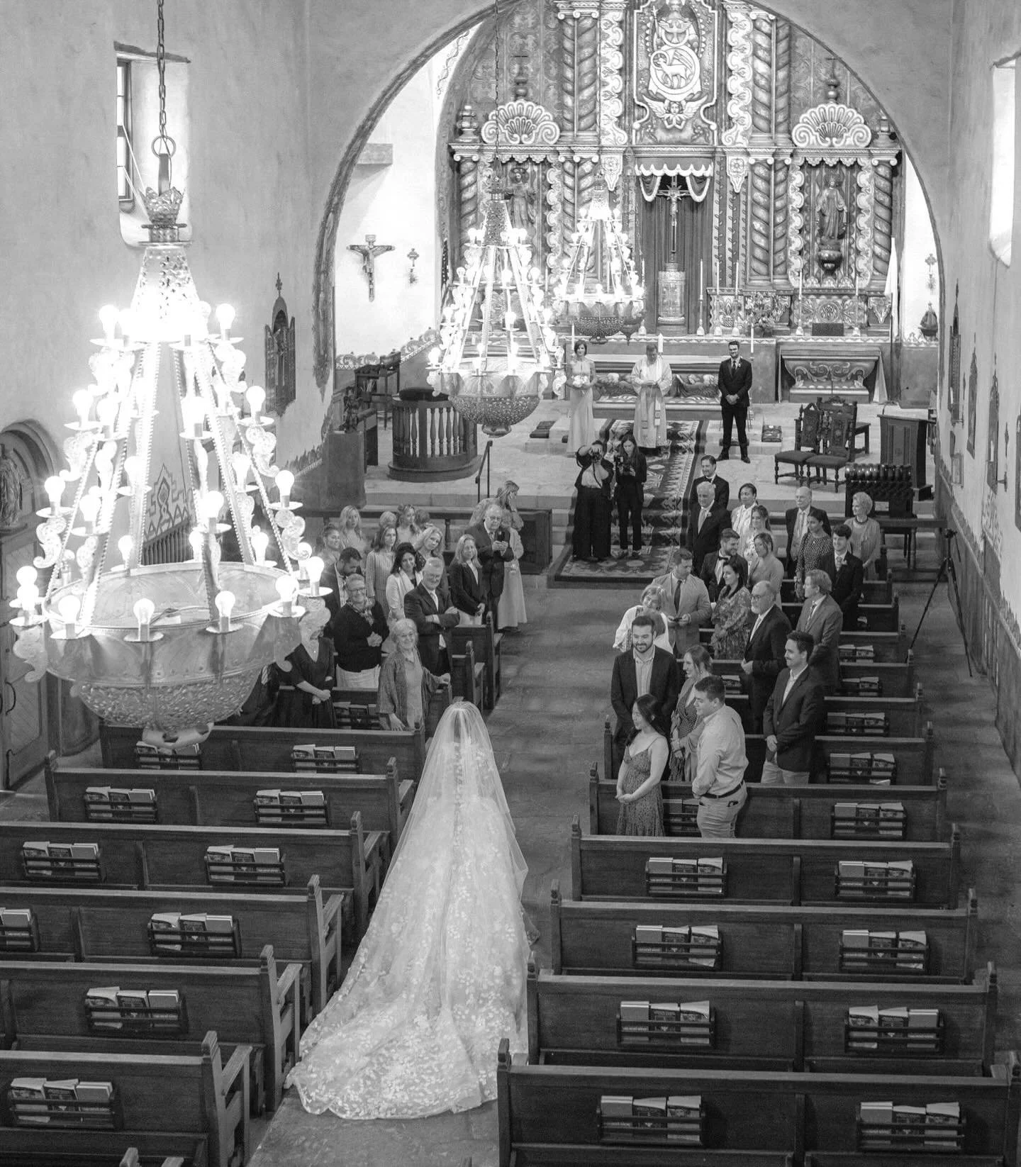 Laura + Nate&rsquo;s Italian-inspired ceremony at Our Lady of Mount Carmel in Montecito.