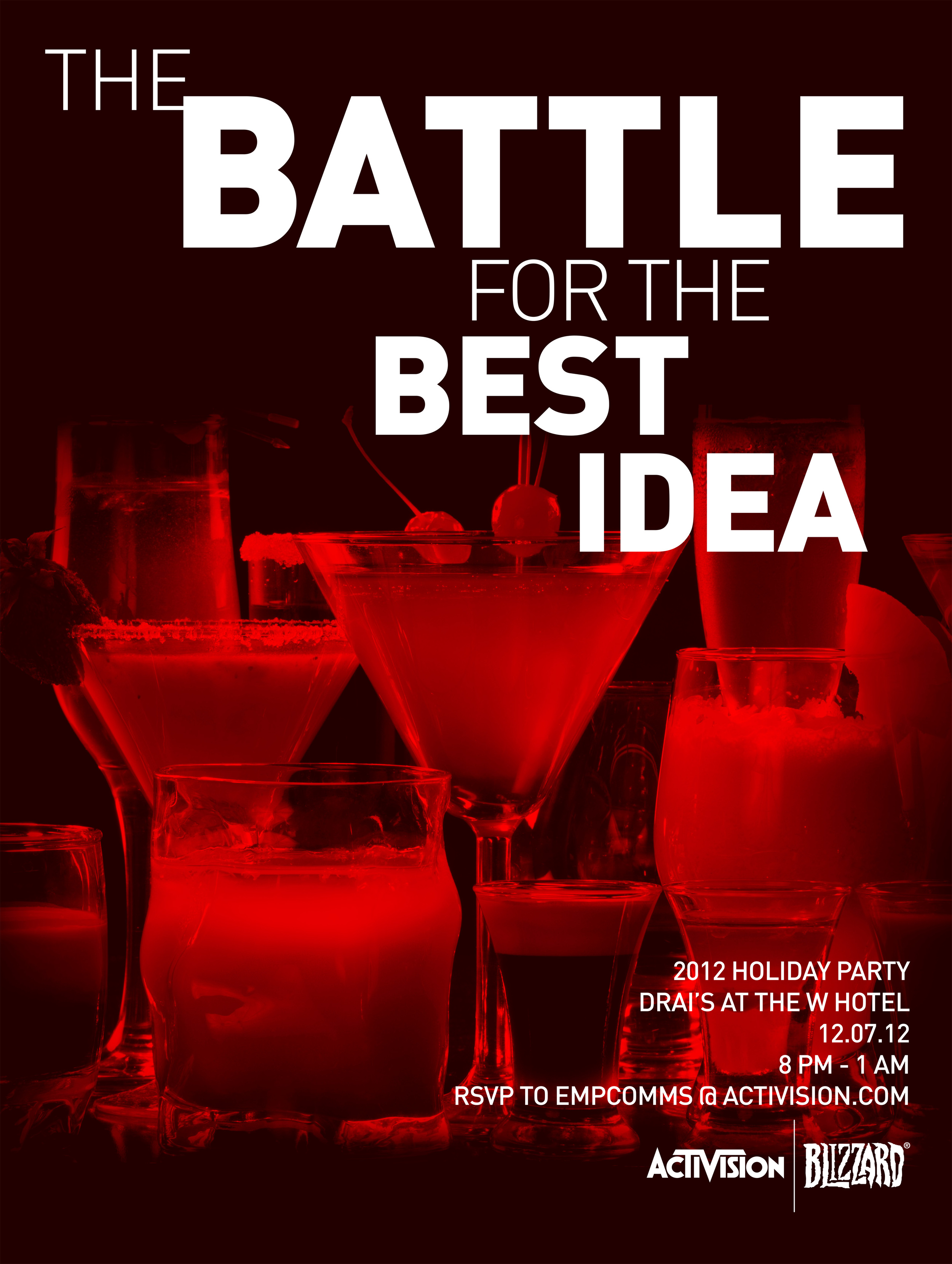 "The Battle for the Best Idea" Activision | Blizzard Holiday Party Signage