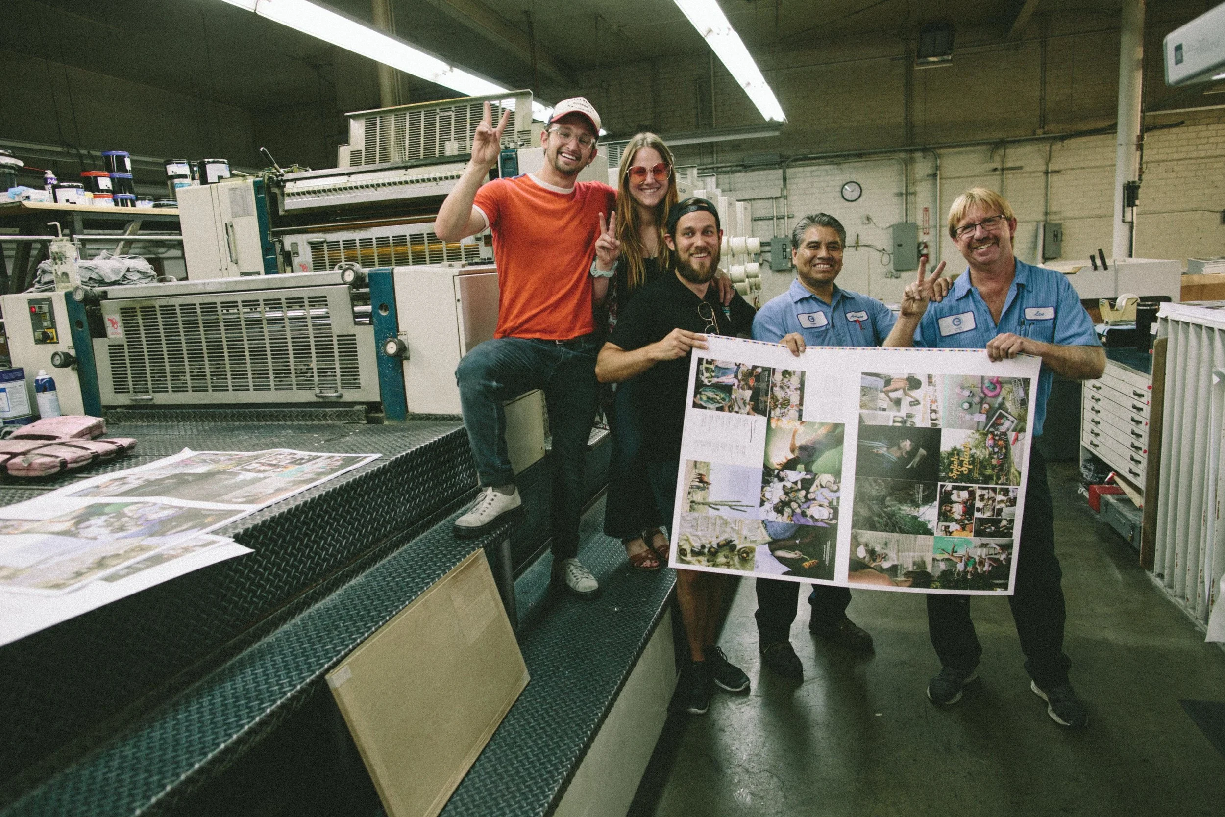 Classic obligatory peace sign photo with our printers - they were the best.