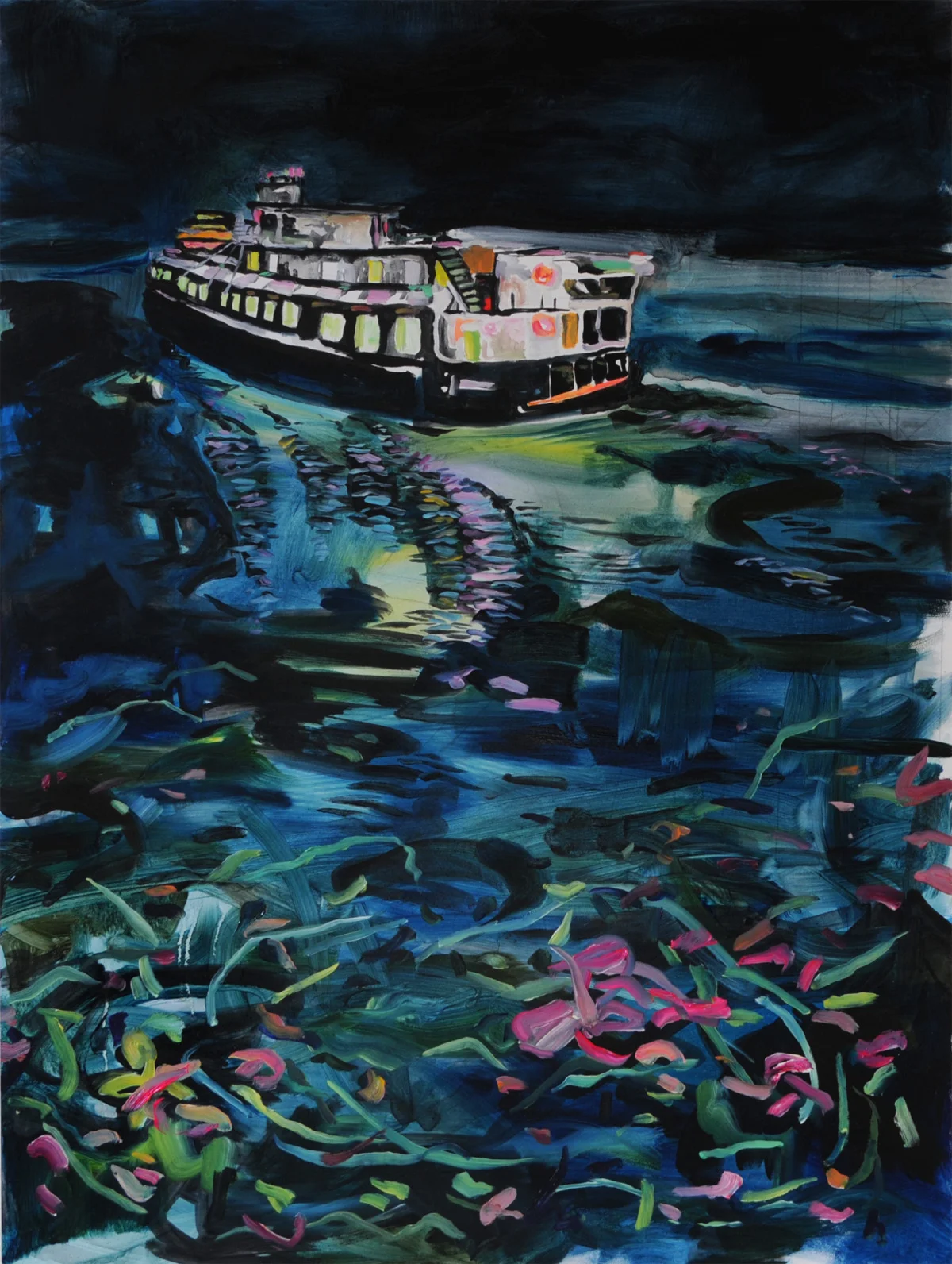 They felt the dark slip into the night, and they hurdled fistfuls of petals into black.