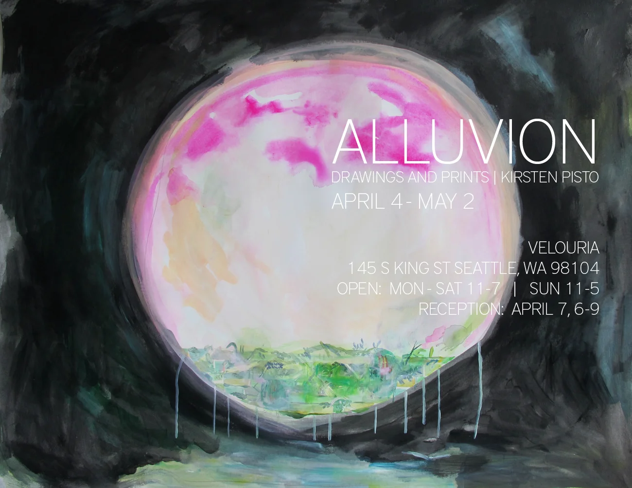 Drawings, prints and installation at Velouria , April 4 - May 2