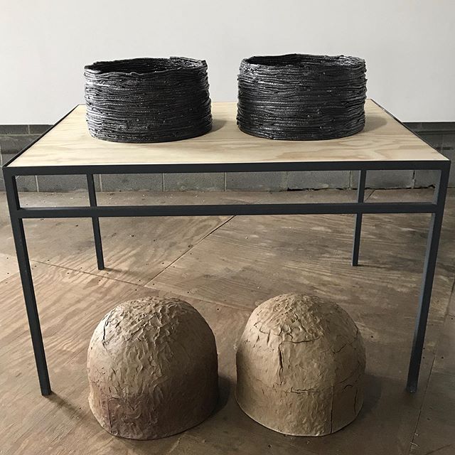 Installing work for the Michigan Mud Presenters Exhibition opening this Saturday, 10/19, 6pm-9pm. Come by to see some of the finest clay work around! @baralaye @galloway_pottery @mcaa_michclay @jessikae15 @eloceramicart @paul_kotula_projects @the_wor