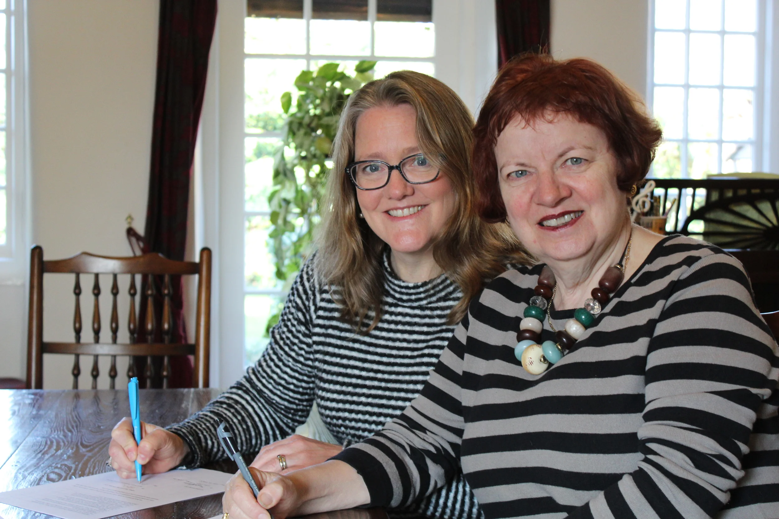 Mary Hoffman and Sarah Towle ink deal for IN THE FOOTSTEPS OF GIANTS, subject of our coming Kickstarter Campaign.