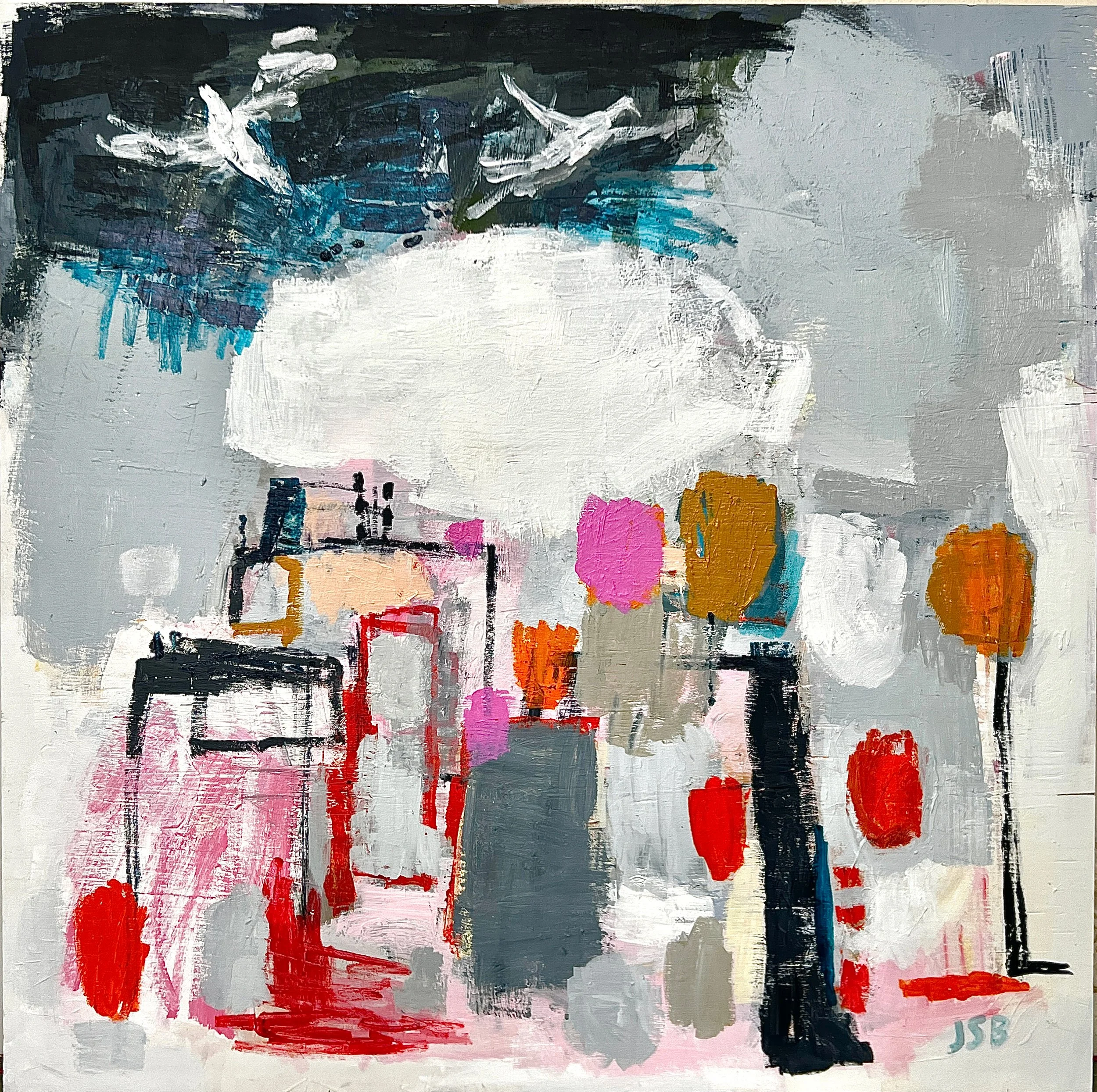 Two birds, ten flowers and one city