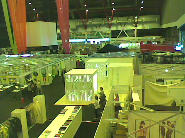 Student live project 'Depersonalised Space' built and used at Graduate Fashion Week, Earl’s Court, London.